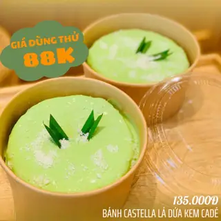 Bánh Castella Lá Dứa Kem Cadé