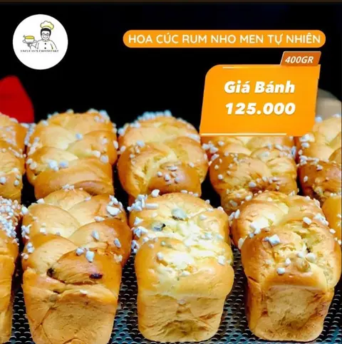 Bánh Mì Hoa Cúc Rum Nho – Men Tự Nhiên