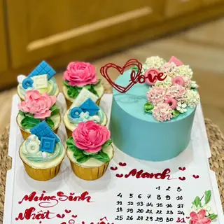 Set Cupcake + Kem Bơ Pháp